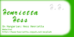 henrietta hess business card